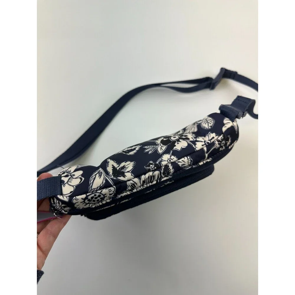 Vera Bradley Midtown Belt Bag Midnight Floral Blue White Travel Small Adjustable